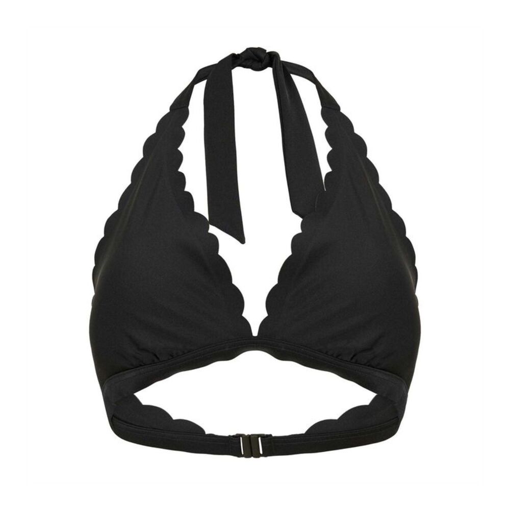 Zoggs Womens/Ladies Scalloped Halter Neck Bikini Top / Black